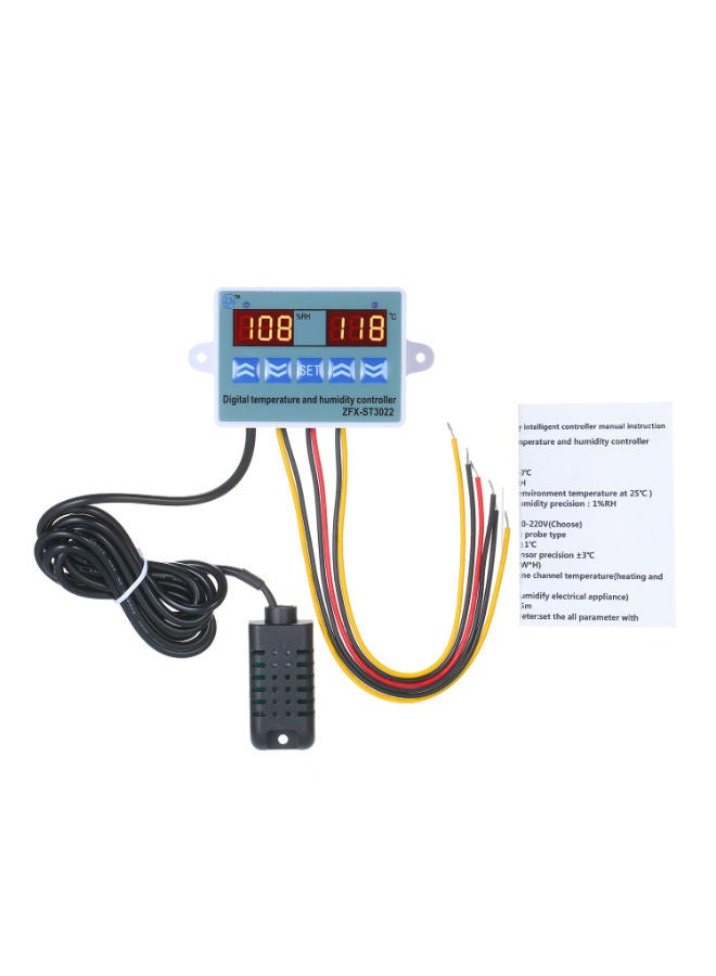 NIBEMINENT Digital Temperature And Humidity Controller With LED Display Multicolour - Image 3
