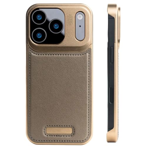 Tech Trendz TechTrendz Premium Metallic AeroFLex Aluminium Leather Case with Aroma Perfume Cover Compatible for iPhone 17 Pro Max (Desert Titanium) - Image 1
