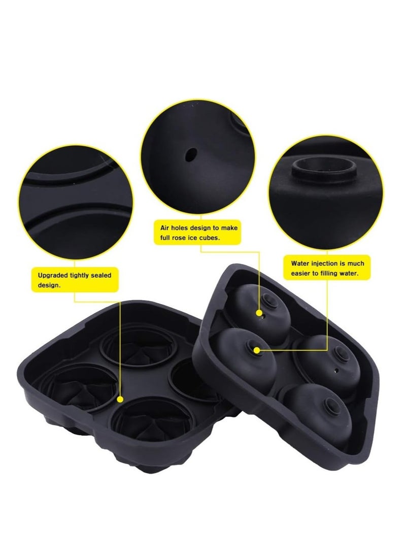 Altheqa Ice Cube Tray,Rose Ice Cube Maker , Makes Four Roses Shaped Ice Cubes, Easy Release Ice Ball Maker, Novelty Drink Tray For Chilled Drinks (Black) - Image 2