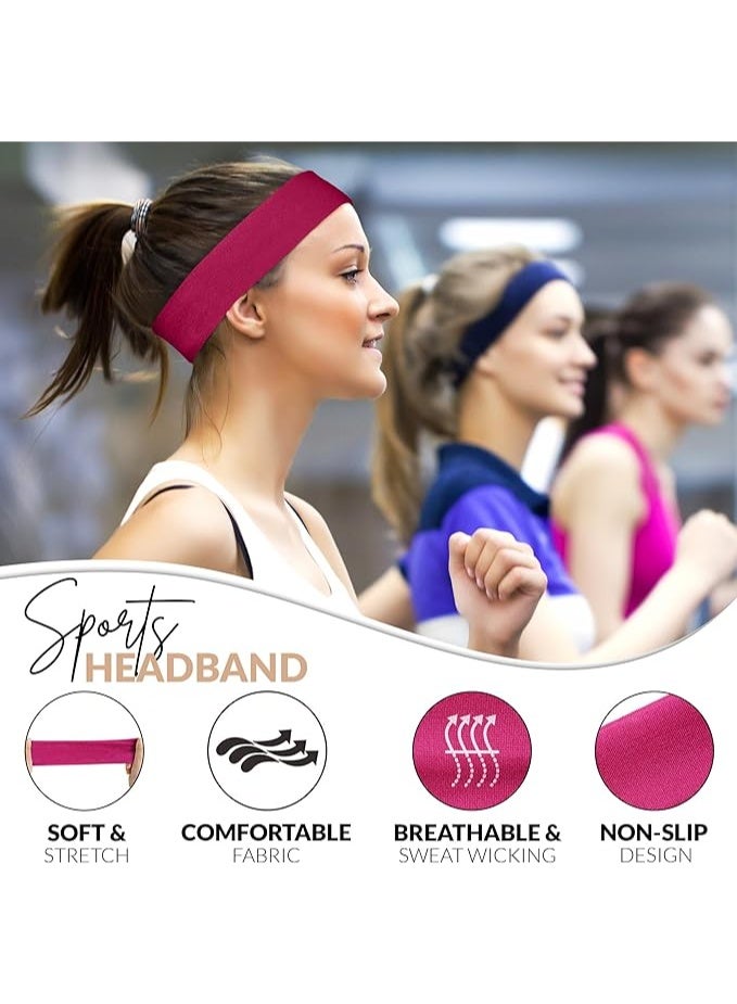 شريط راس عريض للغاية 7 سم سادة قابل للتمدد للجنسين عصابة راس ناعمة لليوجا (نبيتي) - Image 5