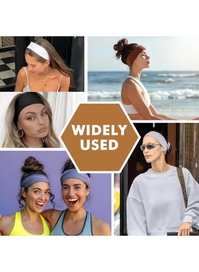 بندانة رياضية 7 سم سادة قطن مصري قابل للتمدد للجنسين عصابة راس ناعمة لليوجا (نبيتي) - Image 5