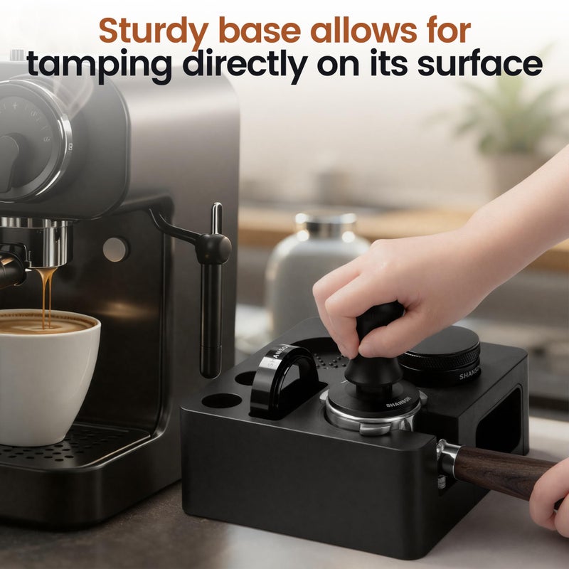 ShanSon Espresso Accessories Kit with Station,54mm Compact Espresso Tamper Set,Espresso Tamper, Distributor, Bottomless Portafilter, Dosing Funnel,Station - Image 5