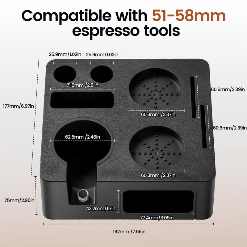 ShanSon Espresso Accessories Kit with Station,54mm Compact Espresso Tamper Set,Espresso Tamper, Distributor, Bottomless Portafilter, Dosing Funnel,Station - Image 3