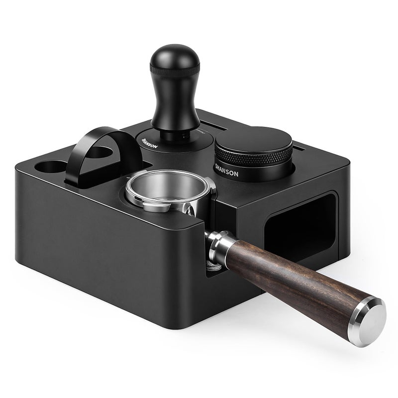 ShanSon Espresso Accessories Kit with Station,54mm Compact Espresso Tamper Set,Espresso Tamper, Distributor, Bottomless Portafilter, Dosing Funnel,Station - Image 1