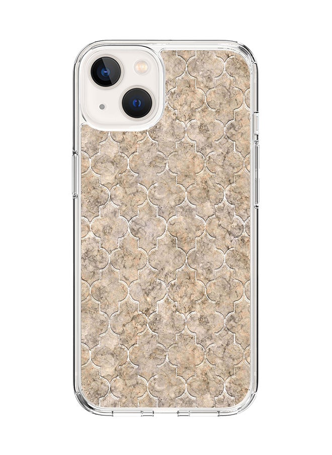 Stylizedd Classic Clear Case for Apple iPhone 15 Hybrid Soft Case Flexible Edges Anti Drop TPU PC Gel Thin Transparent Cover [ Designed for Apple iPhone 15 ] - Arabesque Tiles Full Print  - Image 1