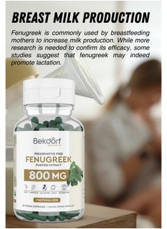 Bekdorf Fenugreek Purified Extract Support Lactation, Diabetes And Heart Health- 60 Vegan Capsules  - Image 4
