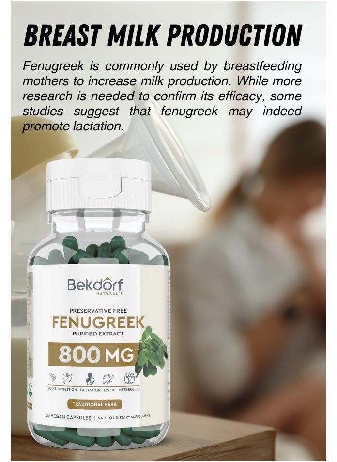 Bekdorf Fenugreek Purified Extract Support Lactation, Diabetes And Heart Health- 60 Vegan Capsules  - Image 4