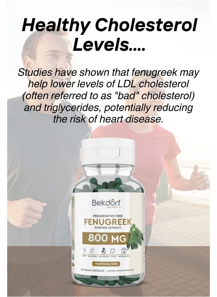 Bekdorf Fenugreek Purified Extract Support Lactation, Diabetes And Heart Health- 60 Vegan Capsules  - Image 5