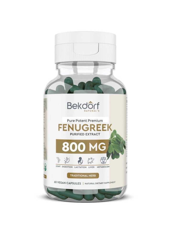 Bekdorf Fenugreek Purified Extract Support Lactation, Diabetes And Heart Health- 60 Vegan Capsules  - Image 1