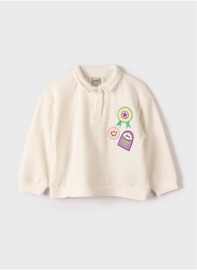 LC WAIKIKI - Girl shirt Polo Neck Printed Long Sleeve - Image 1