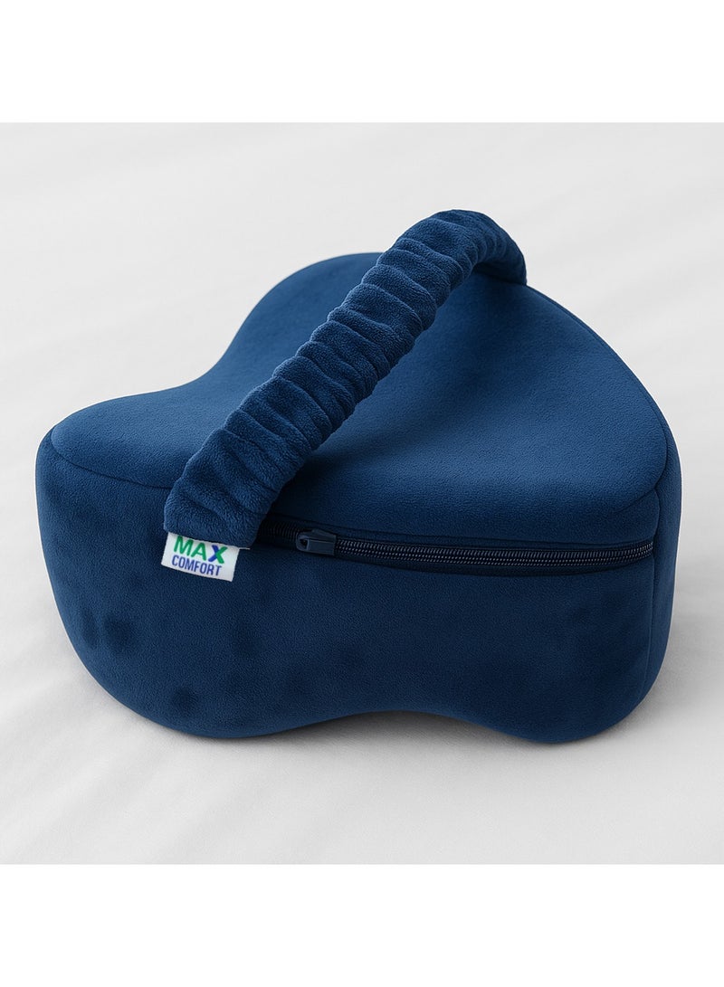 Max Comfort Max Comfort Leg Pillow - Ergonomic Side Sleeper Knee Pillow for Optimal Support - Foam for Side Sleepers Supports Legs, Knees and Back - Navy  - Image 1