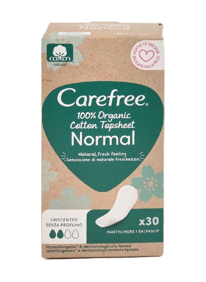 Carefree Organic Cotton Topsheet Normal 30 Liners 