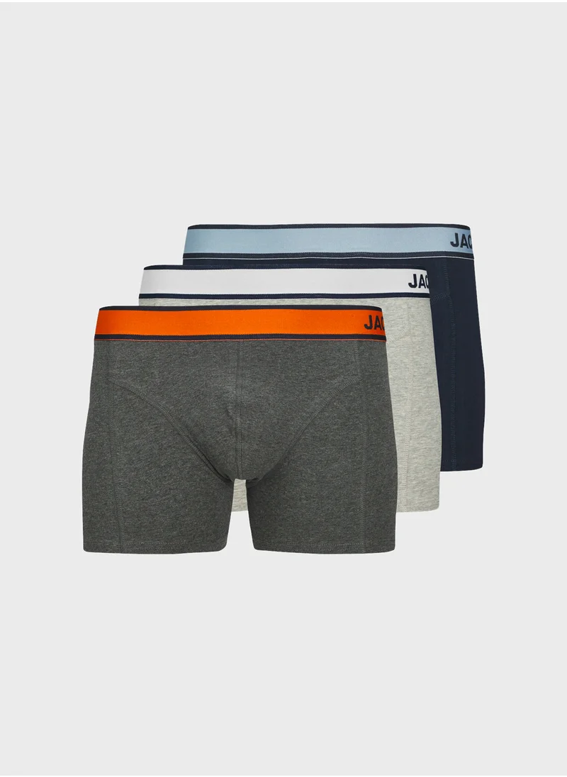 جاك اند جونز 3 Pack Logo Band Trunks