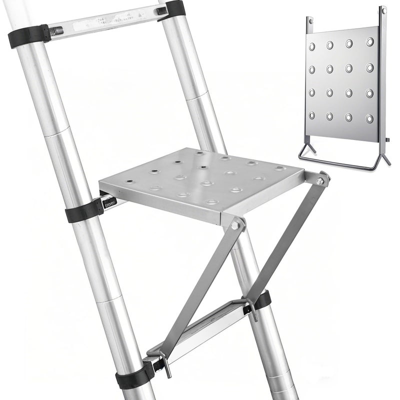 GQGP Ladder Platform Anti-Slip Ladder Work Platform Accessories for Stabilizer, Work Tray Attachment for Painters and Tools, Made of Premium Alloy Steel Holds 400 lbs - Image 1