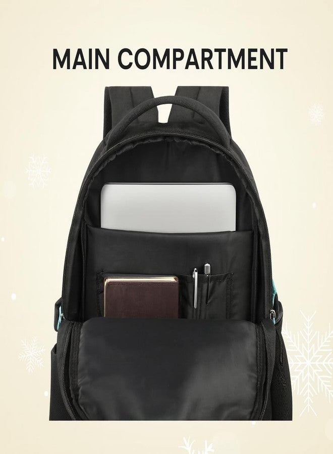 MUCHOVA Shoulder Laptop Backpack for Men & Women, Casual Travel Backpack for Boys & Girls, Medium Lightweight School Bookbag (Black Grey) - Image 3