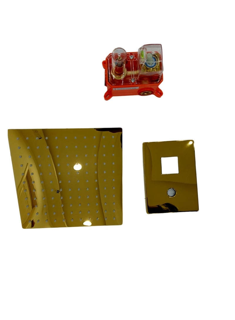 "Wall-Hanging Brass Rainfall Shower Mixer Set: Single Lever Concealed Shower System"  - Image 4