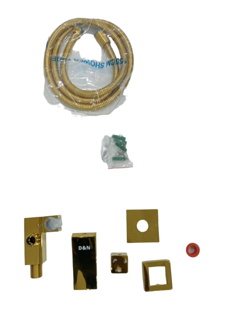"Wall-Hanging Brass Rainfall Shower Mixer Set: Single Lever Concealed Shower System"  - Image 5