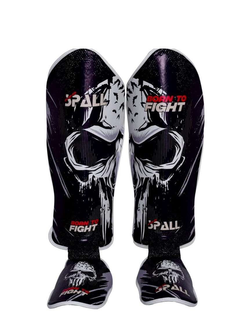 Spall Shin In Step Guard Born to fight Kickboxing Protective Leg shin Kick Pads Instep Guard Sparring - Image 1