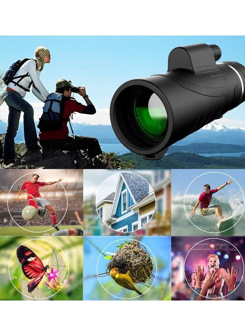 Monocular Telescope Telephoto Lens for iPhone, 40X60 High Power Monocular Scope, Professional Macro Photography Lens (Fits for Almost All Phone) 6-Piece Set - Image 2