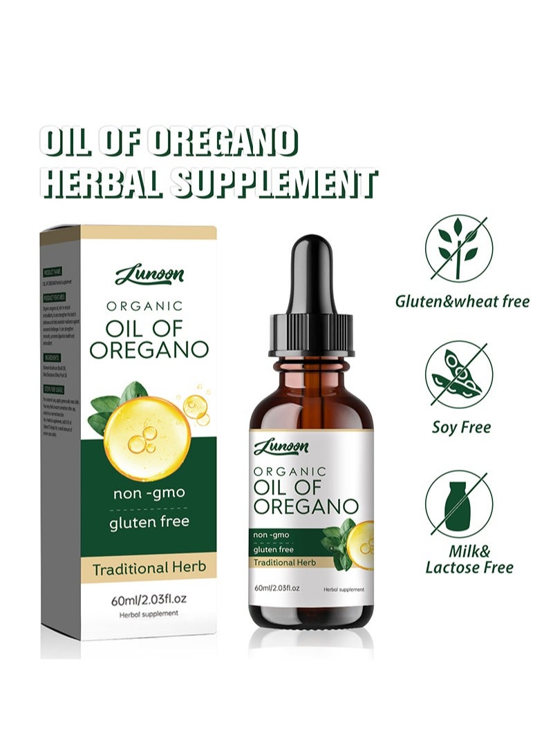 LUNOON Organic Oil of Oregano Seasonal Drops 60ml, Concentrated Plant Based Immune Support - Organic, Non-GMO, Vegan and Gluten Free Herbal Supplements - Image 3