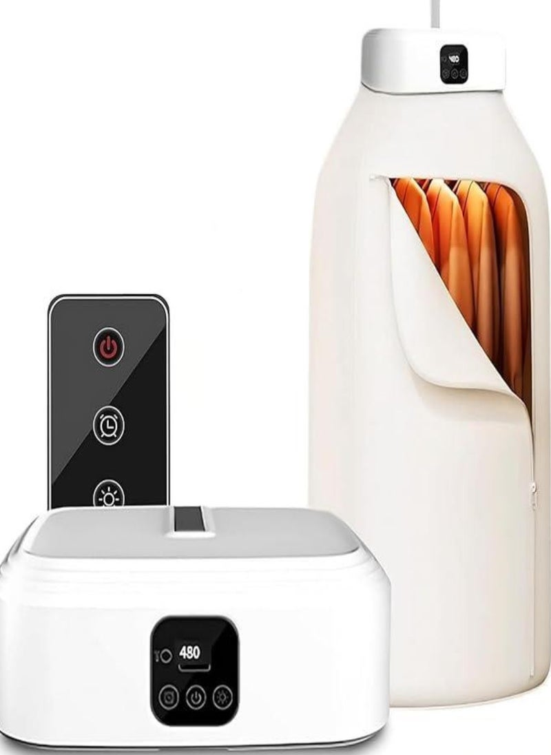 Portable Clothes Dryer, Mini Laundry Dryers with Remote Control, Quick and Easy to Use Small Compact Foldable Electric Drying Machine with Dry Bag for Travel, RV, Home, Apartment - Image 1