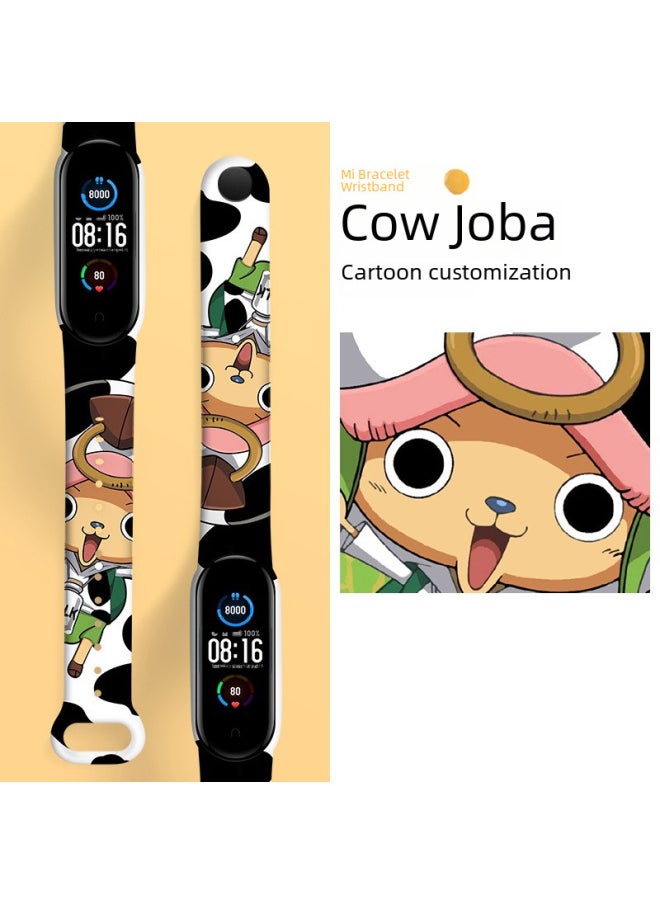 Generic - For Mi Band 9 Strap Mi Band 5/6/7/8 Strap Cartoon Printed Mi Band 3/4 Wristband-Color:White Broken Hook Nike-Specifications:M 7/6/5 - Image 1
