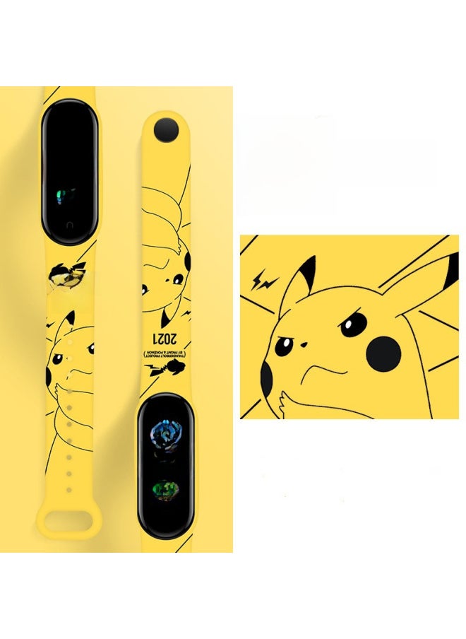 Generic - For Mi Band 9 Strap Mi Band 5/6/7/8 Strap Cartoon Printed Mi Band 3/4 Wristband-Color:White Broken Hook Nike-Specifications:M 7/6/5 - Image 1