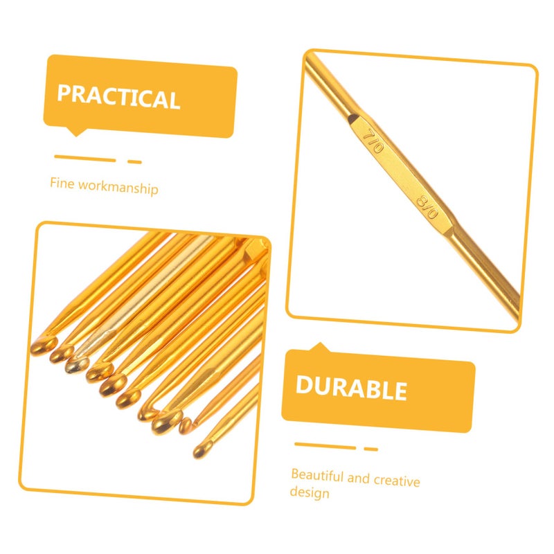 10pcs Dual Tip Crochet Hooks Ergonomic Knitting Needles for Sweater Hat Crafting - Image 4