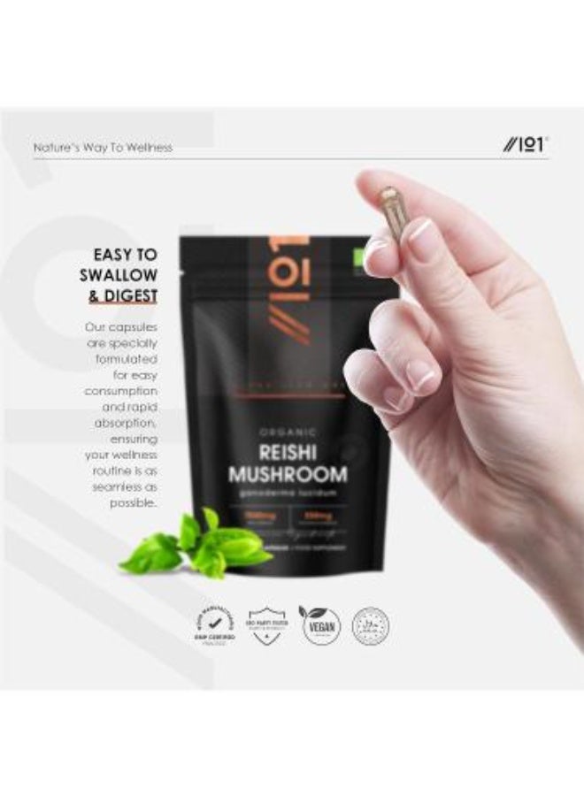 ALPHA01 Organic Reishi Mushroom Extract 7500 mg – Supports Immunity & Stress Relief, 90 Capsules - Image 3
