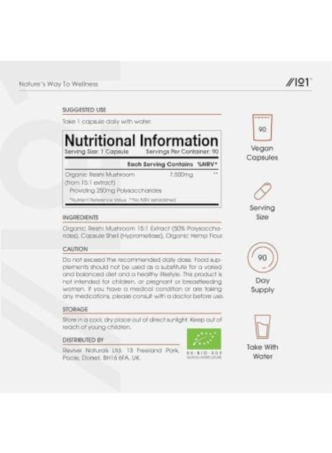 ALPHA01 Organic Reishi Mushroom Extract 7500 mg – Supports Immunity & Stress Relief, 90 Capsules - Image 4