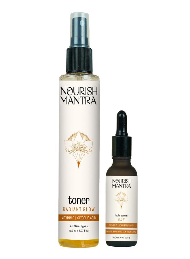 نوريش مانترا تونر نورش مانترا لتفتيح البشرة (150 مل) وسيروم التفتيح (30 مل) / تونر للوجه لشد المسام ومنح البشرة إشراقة / سيروم للوجه لعلاج بهتان البشرة وتعزيز إشراقتها - Image 2