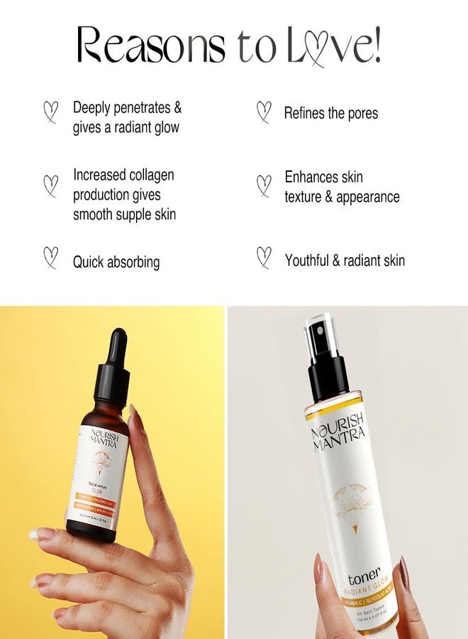 نوريش مانترا تونر نورش مانترا لتفتيح البشرة (150 مل) وسيروم التفتيح (30 مل) / تونر للوجه لشد المسام ومنح البشرة إشراقة / سيروم للوجه لعلاج بهتان البشرة وتعزيز إشراقتها - Image 3