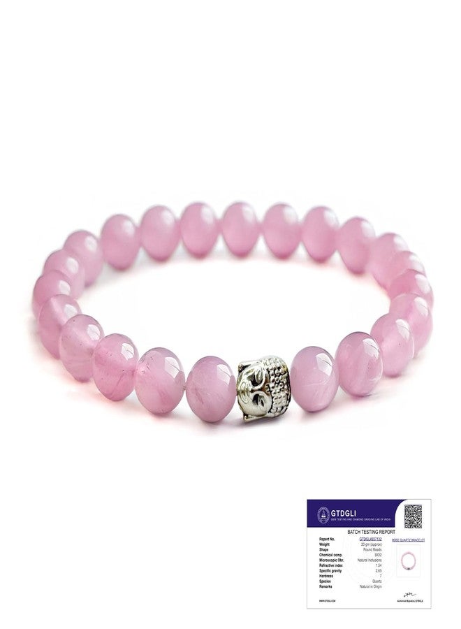 Astrotalk Rose Quartz Bracelet with Buddha Charm | Promotes Love, Healing & Inner Peace | Healing Astrology Bracelet for Women | Certificate of Authenticity - Image 1
