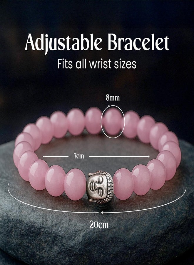 Astrotalk Rose Quartz Bracelet with Buddha Charm | Promotes Love, Healing & Inner Peace | Healing Astrology Bracelet for Women | Certificate of Authenticity - Image 4