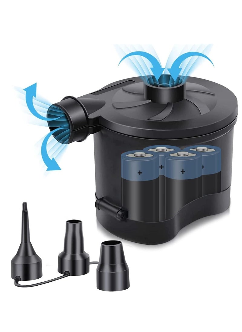 XiuWoo Electric Air Pump Powered for Inflatables Inflator Deflator with 3 Sizes Nozzles Airbed Mattress Swimming Pool(4D Battery Not Included)  - Image 1