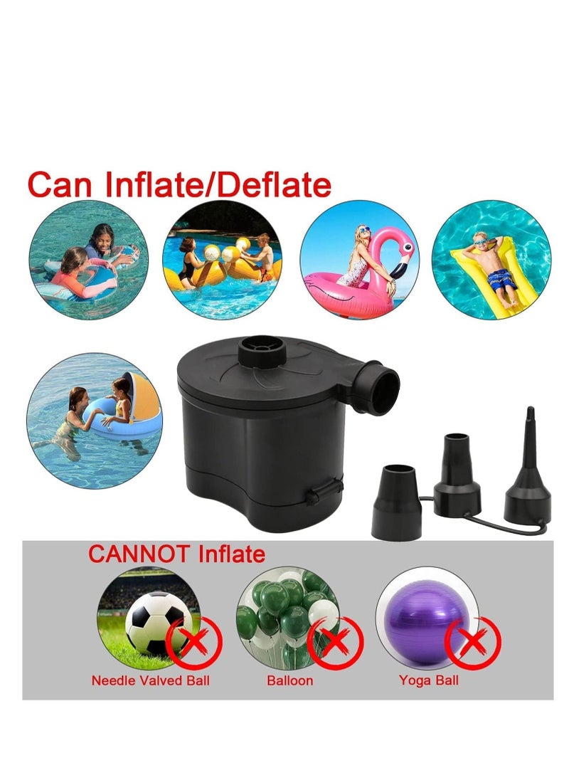 XiuWoo Electric Air Pump Powered for Inflatables Inflator Deflator with 3 Sizes Nozzles Airbed Mattress Swimming Pool(4D Battery Not Included)  - Image 3