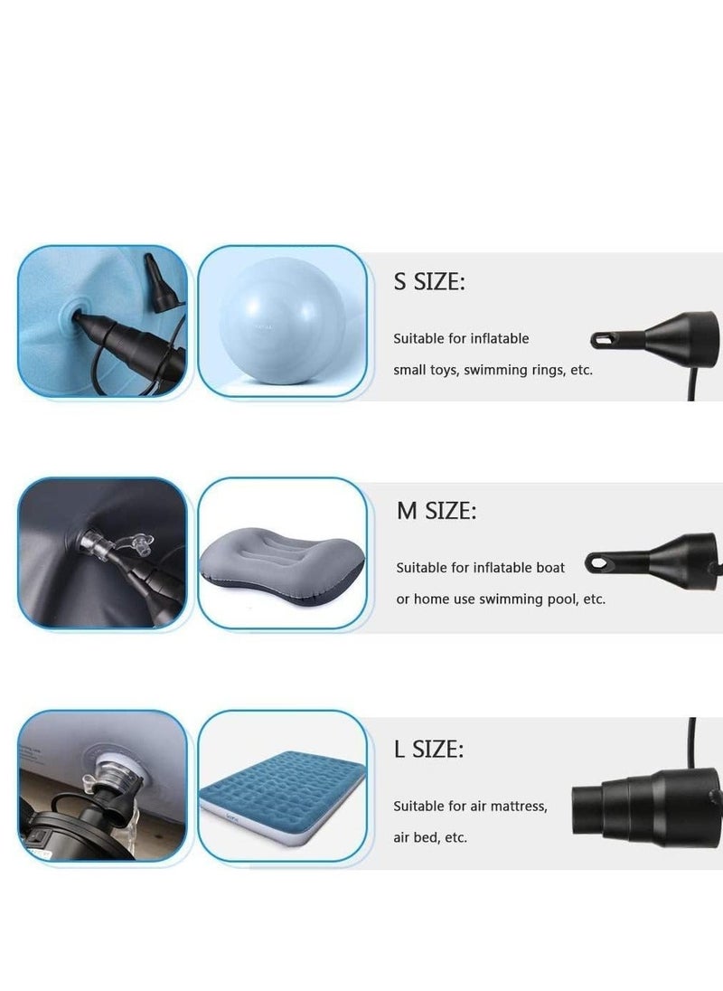XiuWoo Electric Air Pump Powered for Inflatables Inflator Deflator with 3 Sizes Nozzles Airbed Mattress Swimming Pool(4D Battery Not Included)  - Image 4