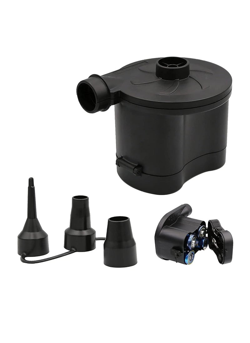 Electric Air Pump Powered for Inflatables Inflator Deflator with 3 Sizes Nozzles Airbed Mattress Swimming Pool(4D Battery Not Included)