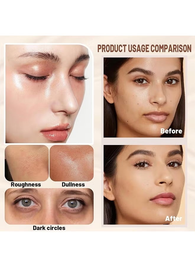 zephoco Concealer,Double-ended Concealer Stick Foundation Stick with Built-in Soft Brush and Natural Finish Concealer Foundation Sticks for Multi-Use Face Makeup (Dark skin) - Image 4