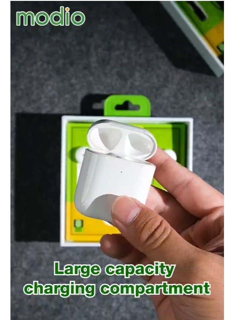 موديو سماعات أذن لاسلكية حقيقية من موديو K2 مع خاصية إلغاء الضوضاء ENC وصوت عالي الجودة وميكروفون نقي للغاية وأدوات تحكم باللمس متوافقة مع الهواتف المحمولة والأجهزة اللوحية التي تعمل بنظام أندرويد، لون أبيض - Image 4