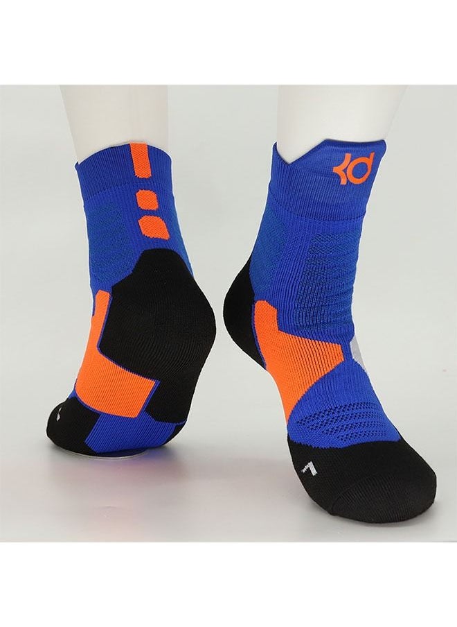 Ant Elite Basketball Socks Cushioned Athletic Breathable Mid Socks, Compression Sports Training Thick Socks for Men Boys Blue/Black/Orange  - Image 4