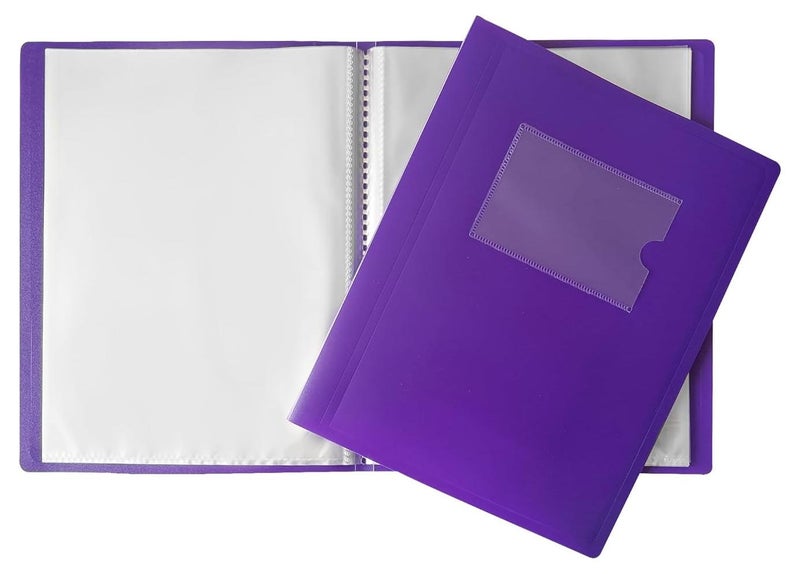Janrax A5 Purple Flexible Cover 20 Pocket Display Book - Image 1