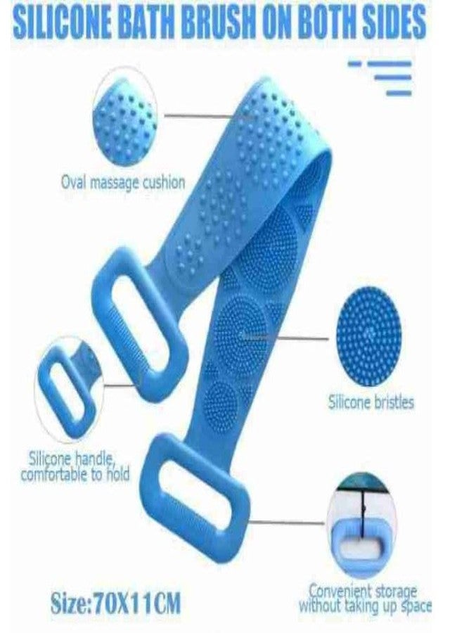 Attachh Silicone Body Back Scrubber, Double Side Bathing Brush for Skin Deep Cleaning Massage Belt Pack of 1 - Image 3