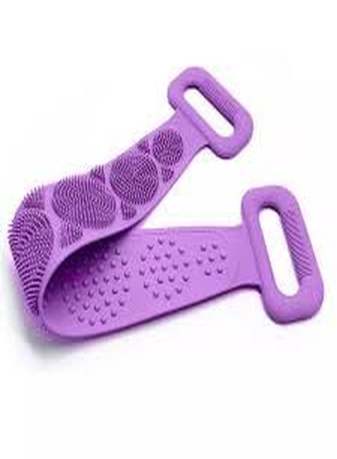 Attachh Silicone Body Back Scrubber, Double Side Bathing Brush for Skin Deep Cleaning Massage Belt Pack of 1 - Image 1