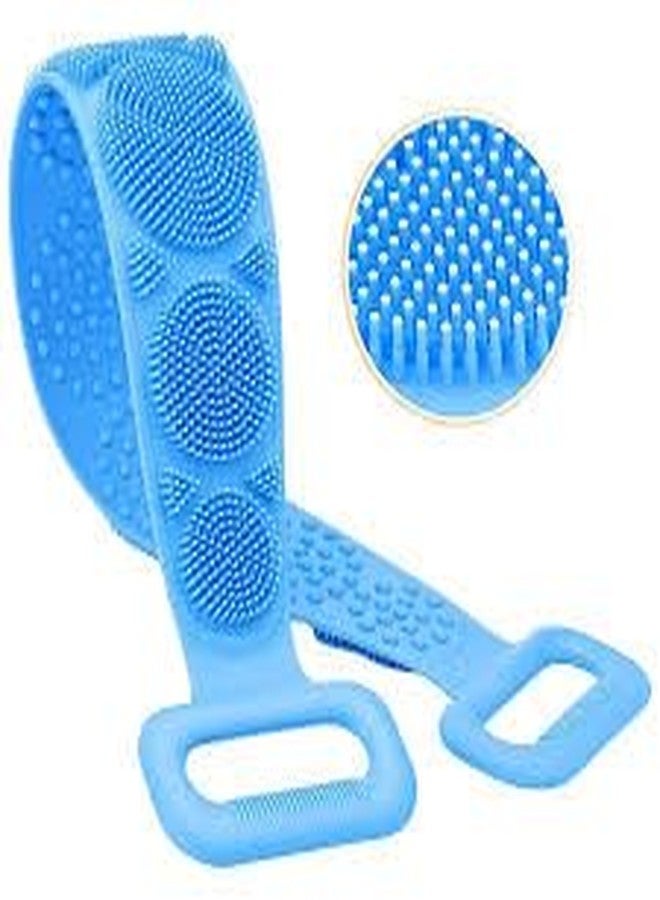Attachh Silicone Body Back Scrubber, Double Side Bathing Brush for Skin Deep Cleaning Massage Belt Pack of 1 - Image 2