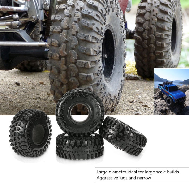 AUSTAR 1/10 RC Rock Crawler Tires: 2.2" High Quality Rubber, Aggressive Narrow Lugs - Peerless Longevity & Durability for 1/10 RC4WD D90 Axial SCX10 RC Rock Crawler - Image 3