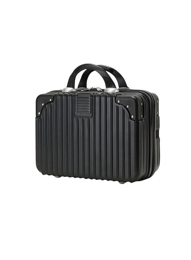 KIRA Portable Makeup Travel Case Hand Luggage, Mini ABS Carrying Makeup Case Waterproof Suitcase with Elastic Band, Vanity Box (Black) - Image 1