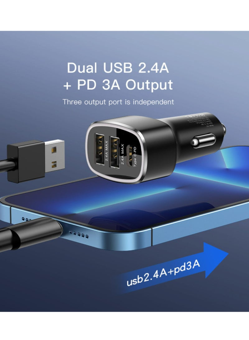 Yesido Y47 3 Ports USB And Type-C PD 25W Total 49W Multifunction Car Charger - Image 5