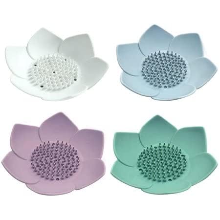 BOTIST BOTIST Silicone Lotus Flower Soap Holder Soap Dish with Drain Holes Unbreakable Soap Case Holder Tray for Bathroom Shower Kitchen and Washbasin  - Image 2