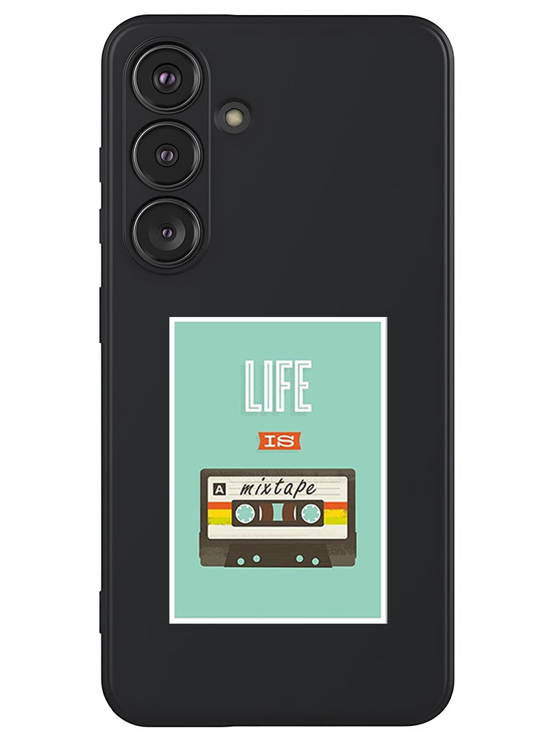 Theodor Protective Slim Fit Case Liquid Silicone Cover with Full Body Protection Anti-Scratch Shockproof Case For Samsung Galaxy S25 Plus (Black) - Life is a Mixtape - Image 1